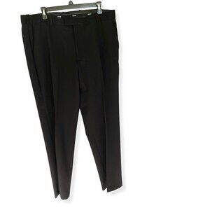 Izod Men's Straight Leg Dress Pants in Black Size 38 Waist 30 Length No Cuff